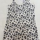 Skull Tank Top Blouse T  Tee Shirt White Skulls One Size Sheer Back Gothic
