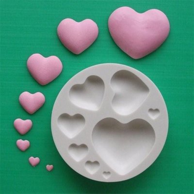FOOD GRADE MOLD - Plain Hearts Design - Cake Decorating Mold - The Art of Cake Dressing - (72)