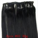 20" long 4 Pieces 100% human hair Clip in extensions #1 Jet Black