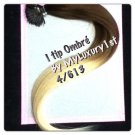 100 Strands Remy Ombre Dip Dyed Stick I tip Human Hair Extensions 4/613