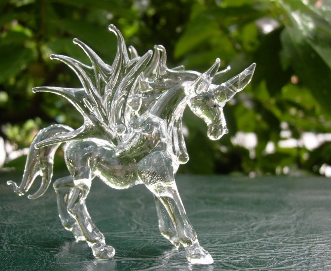 hand blown glass crystal unicorn figurines thailand handmade home decore (U1)