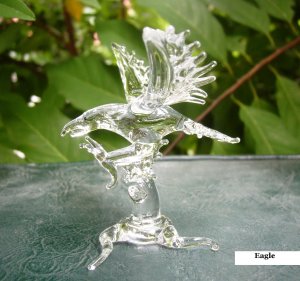 hand blown glass crystal eagle figurines thailand handmade home decorate