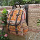 backpack / hill tribe bag / hmong bag / backpack with leather strap ( EVB005)
