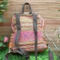 backpack / hill tribe bag / hmong bag / backpack with leather strap ( EVB005)