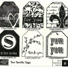TOO TERRIFIC TAGS - STAMPIN' UP! - Retired Set of 6 - NEW UNMOUNTED