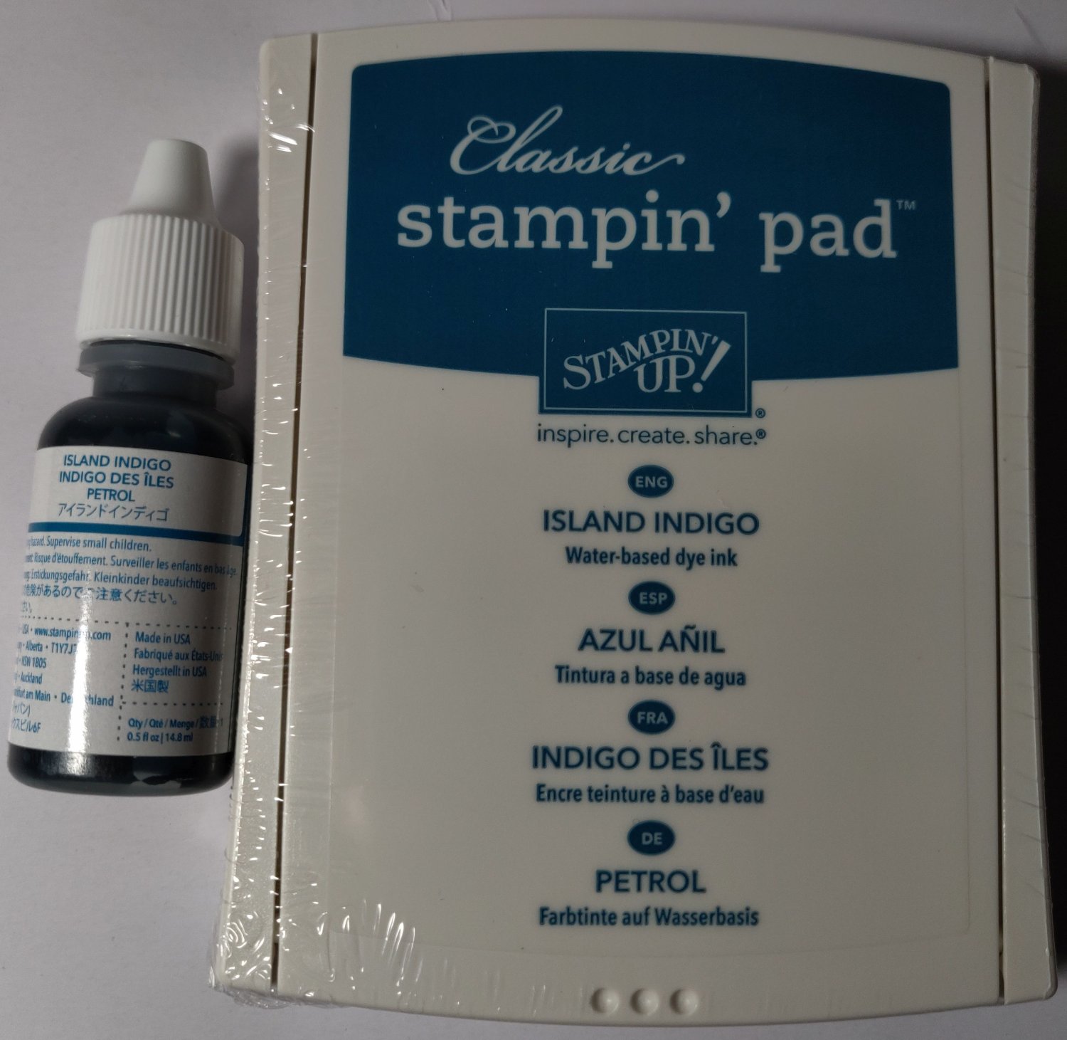 ISLAND INDIGO CLASSIC STAMPIN' UP! PAD AND INK REFILL RETIRED COLOR