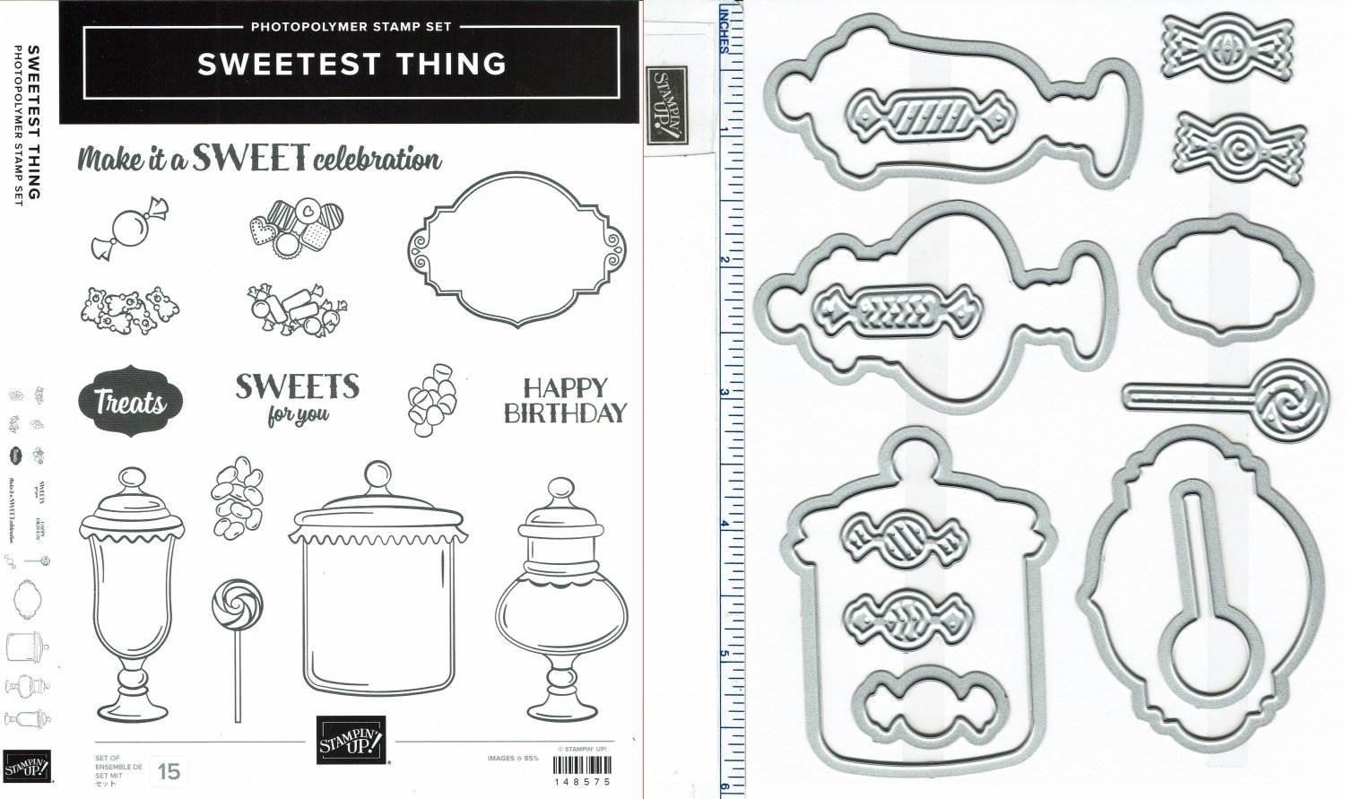 Stampin' Up! SWEETEST THING & JAR OF SWEETS FRAMELITS Dies - NEW