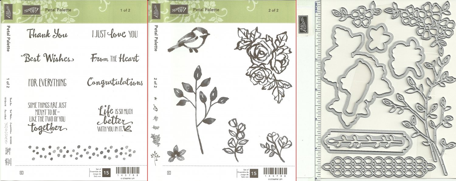 Stampin' Up! PETAL PALETTE 1 & 2 and PETALS & MORE THINLITS Dies NEW
