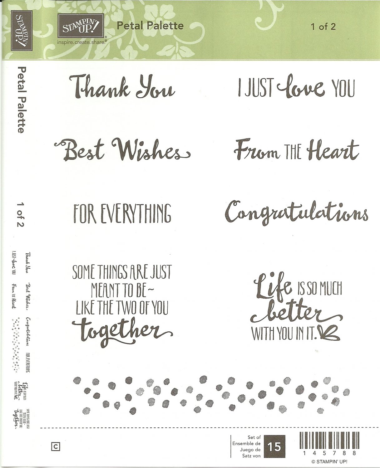 Stampin' Up! PETAL PALETTE 1 & 2 and PETALS & MORE THINLITS Dies NEW