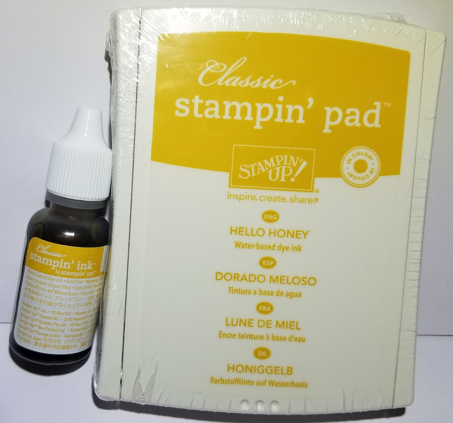 CLASSIC STAMPIN' UP! PAD AND INK REFILL HELLO HONEY RETIRED IN