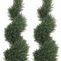 Set of 2 - 4' Spiral Cypress Artificial Topiary Trees ( indoor / outdoor ) - lpc414-gr