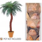 Set of 3 - 7' Phoenix Silk Palm Trees x 16 with 864 Leaves - Real Coconut bark Bendable Trunks - Non