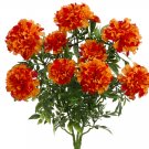 Set of 6 - 16"" Silk Marigold Flower Bush - fbm197-or-