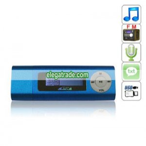 USB Interface Color Screen MP3 Player with FM and 2GB Memory - Blue