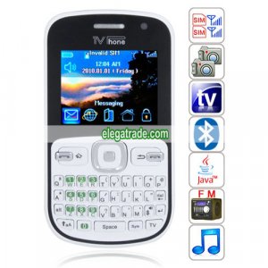 F1 Quad Band Dual Cards Dual Standby Dual Cameras Color TV Bluetooth Java White