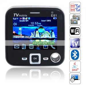 E81 Quad Band Dual Cards Dual Standby Dual Cameras Color TV WIFI Bluetooth Java - Black