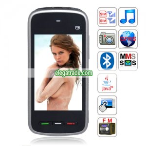 5230 Quad Band Dual Cards Dual Standby Camera Bluetooth Java  Phone - Black