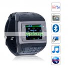 V6 Quad Band Single Card 2.0 MP Camera Bluetooth 1.33-inch Touch Screen Watch Phone - Black