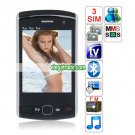 F9500 Quad Band Three Cards Three Standby Dual Cameras Color TV Bluetooth  Phone