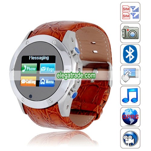 S768 Quad Band Dual Cards Dual Standby Camera Bluetooth 1.3-inch Touch Screen Watch Phone