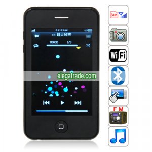 Quad Band Single Card Dual Cameras WIFI Bluetooth 3.5-inch Touch Screen Phone  - Black