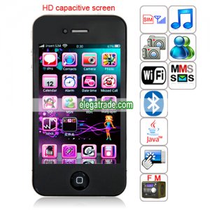 HiPhone i9 Quad Band Single Card Single Standby WIFI Bluetooth Java 3.5 -inch Phone