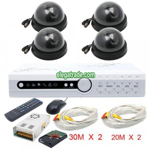 H.264 4 Channel Digital Video Recorder + Black Dome Camera