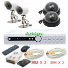 H.264 4 Channel Digital Video Recorder + Black Dome Camera + Φ8-16 LEDs Camera