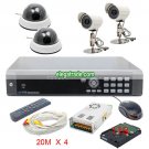 H264 4 Channel Digital Video Recorder + White Dome Camera + FAI8 16LEDs Camera