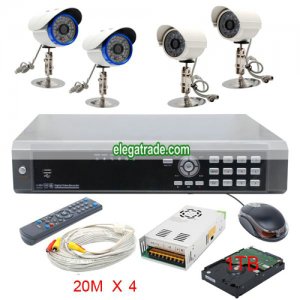 H264 4 Channel Digital Video Recorder + FAI5 48LEDs Camera + FAI8 16LEDs Camera