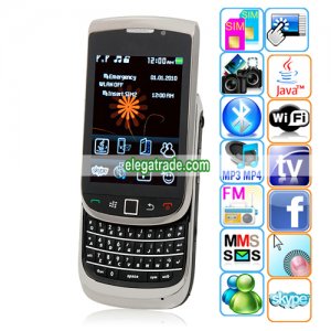 H8000 Quad Band Dual Cameras WIFI Analog TV Bluetooth Java 2.8-inch Screen QWERTY Phone