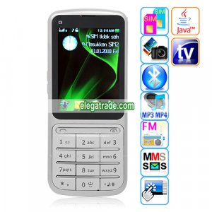 C3-01 Camera Java Bluetooth Wap Analog TV 2.4-inch Touch Screen Phone - Silver