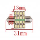 31mm 16 SMD Festoon License Plate LED Car Light 12V White (1 Pair)