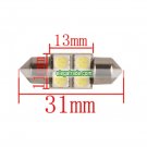 31mm 4 SMD Festoon License Plate LED Car Light 12V White (1 Pair)