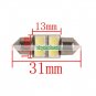 31mm 4 SMD Festoon License Plate LED Car Light 12V White (1 Pair)