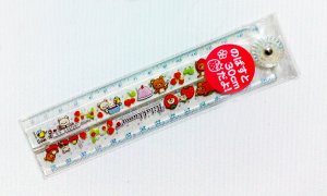 San-X Rilakkuma Strawberry Series Foldable Ruler Blue