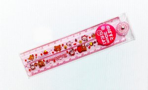 San-X Rilakkuma Strawberry Series Foldable Ruler Pink