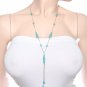 LIGHT SILVER/OFF WHITE LONG NECKLACE