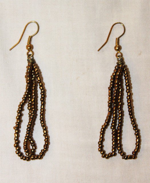 MAASAI (MASAI) BEADED EARRINGS GOLD MADE IN KENYA
