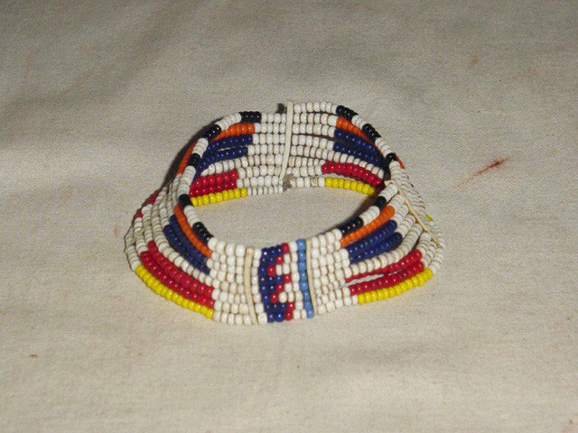 AFRICAN MAASAI (MASAI) BEAD ARM CUFF -STRING -TZ #02