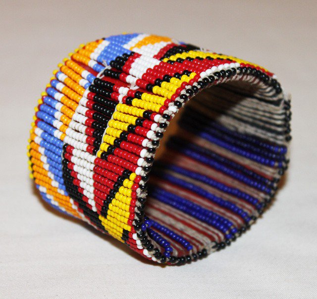 AFRICAN MAASAI (MASAI) BEADED BANGLE/CUFF - KENYA #02