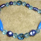 ED Blue Beaded Stretch Bracelet