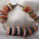 ED Multi Colored and Silver Look Button Bracelet