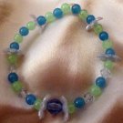 ED Bluegreen Floral Beaded Stretch Bracelet
