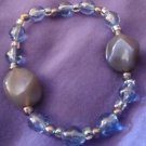 ED Chunky Blue Beaded Stretch Bracelet