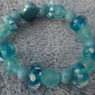 ED Chunky Turquoise and White Beaded Bracelet