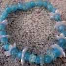 ED Turquoise Floral Beaded Stretch Bracelet