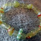 ED Green and Red Stretch Beaded Heart Bracelet