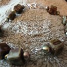 ED Green and Silver Wire Wrap Twist Bracelet