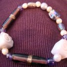 ED Purple Beaded Chunky Stretch Bracelet